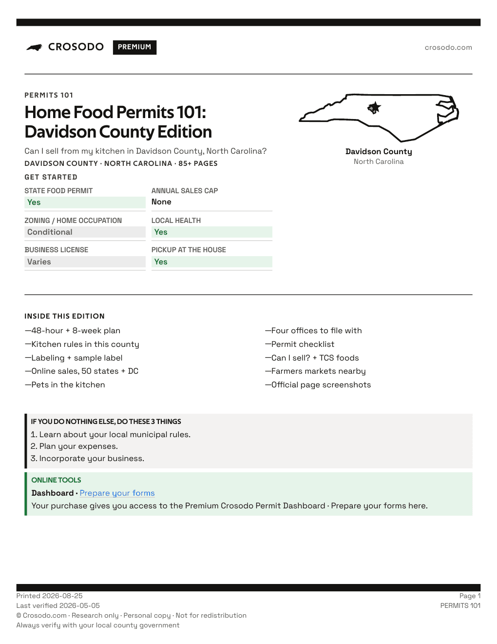 Permit Guide 101 cover for Davidson County