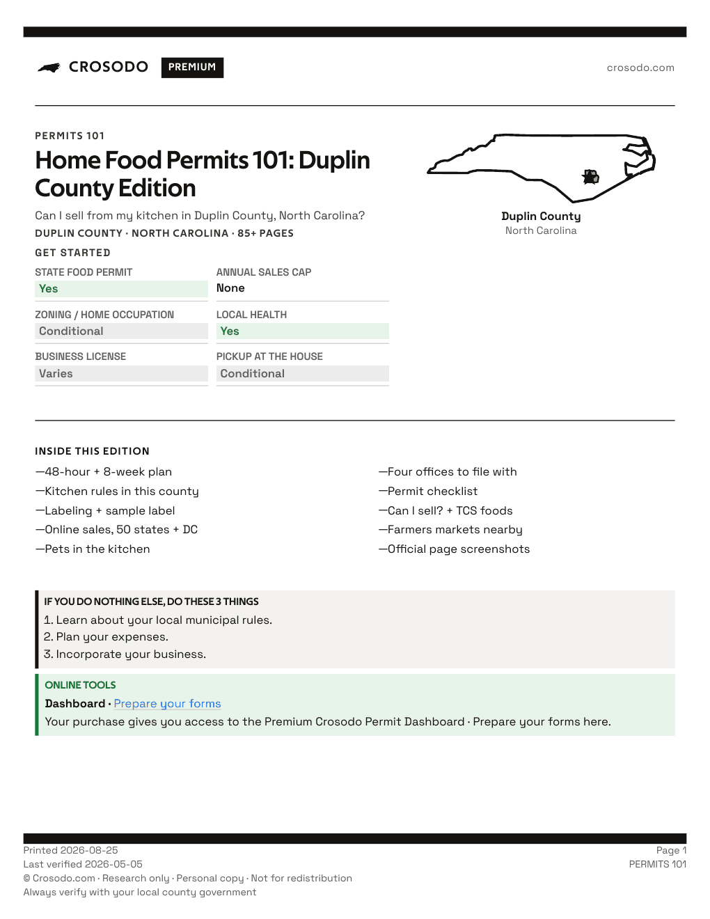 Permit Guide 101 cover for Duplin County