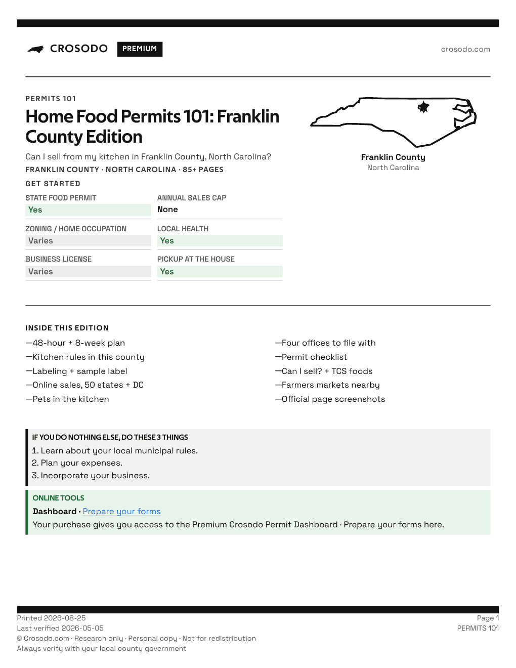 Permit Guide 101 cover for Franklin County