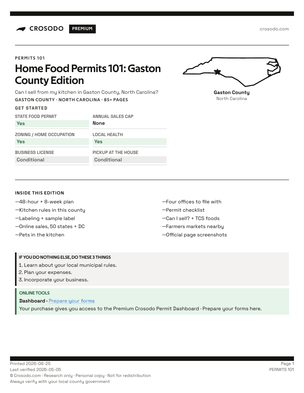 Permit Guide 101 cover for Gaston County