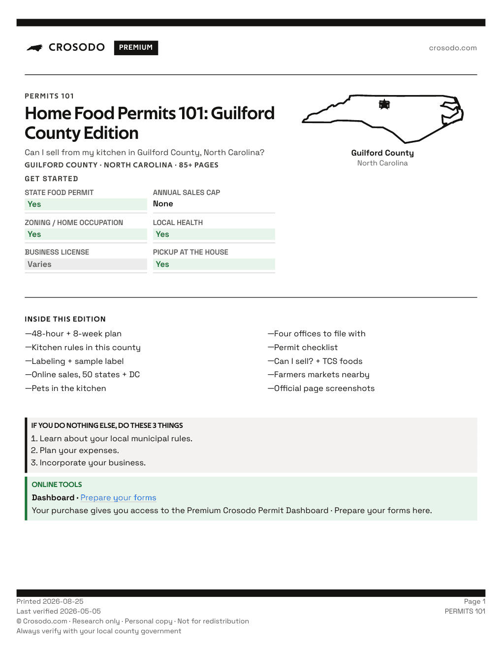 Permit Guide 101 cover for Guilford County