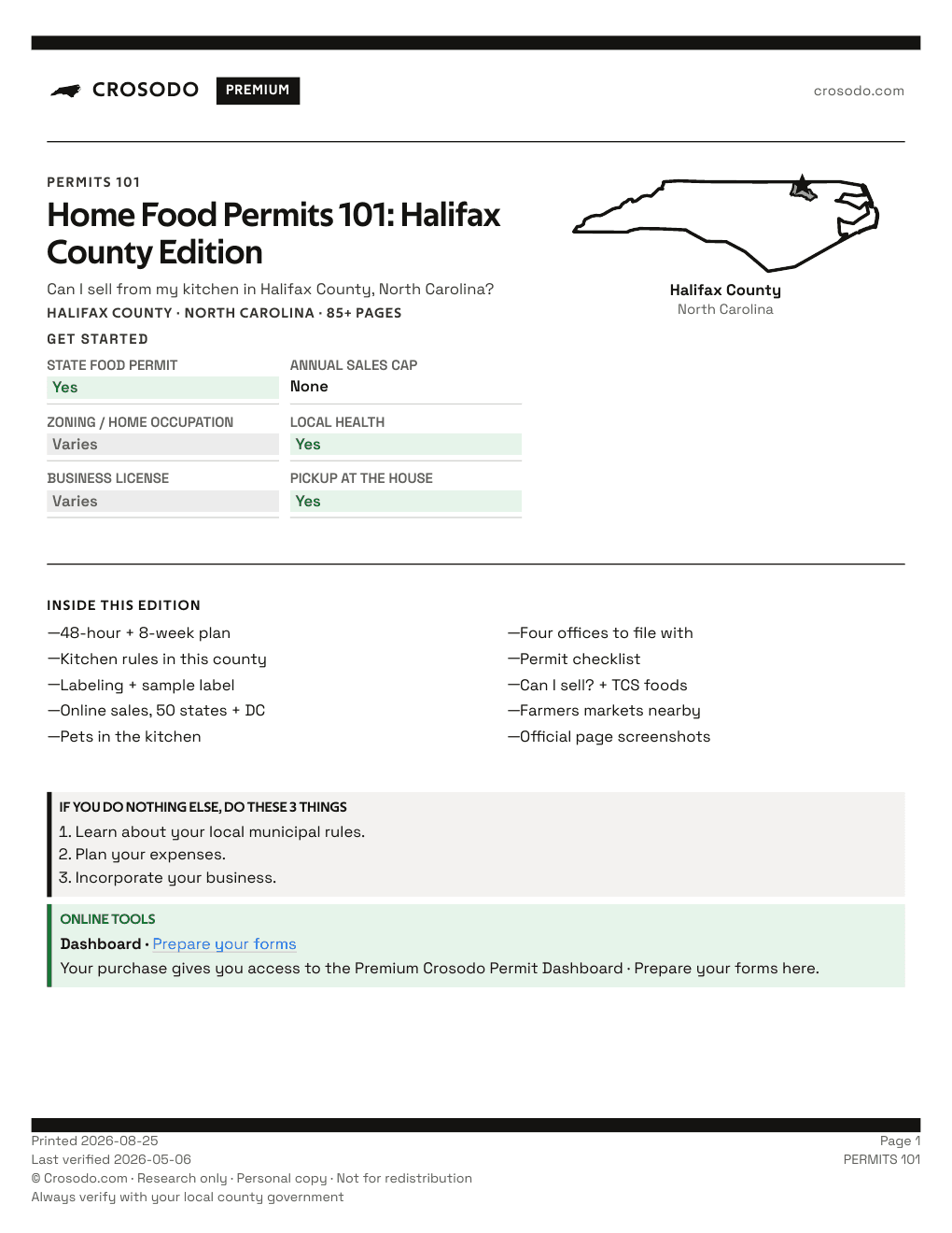 Permit Guide 101 cover for Halifax County