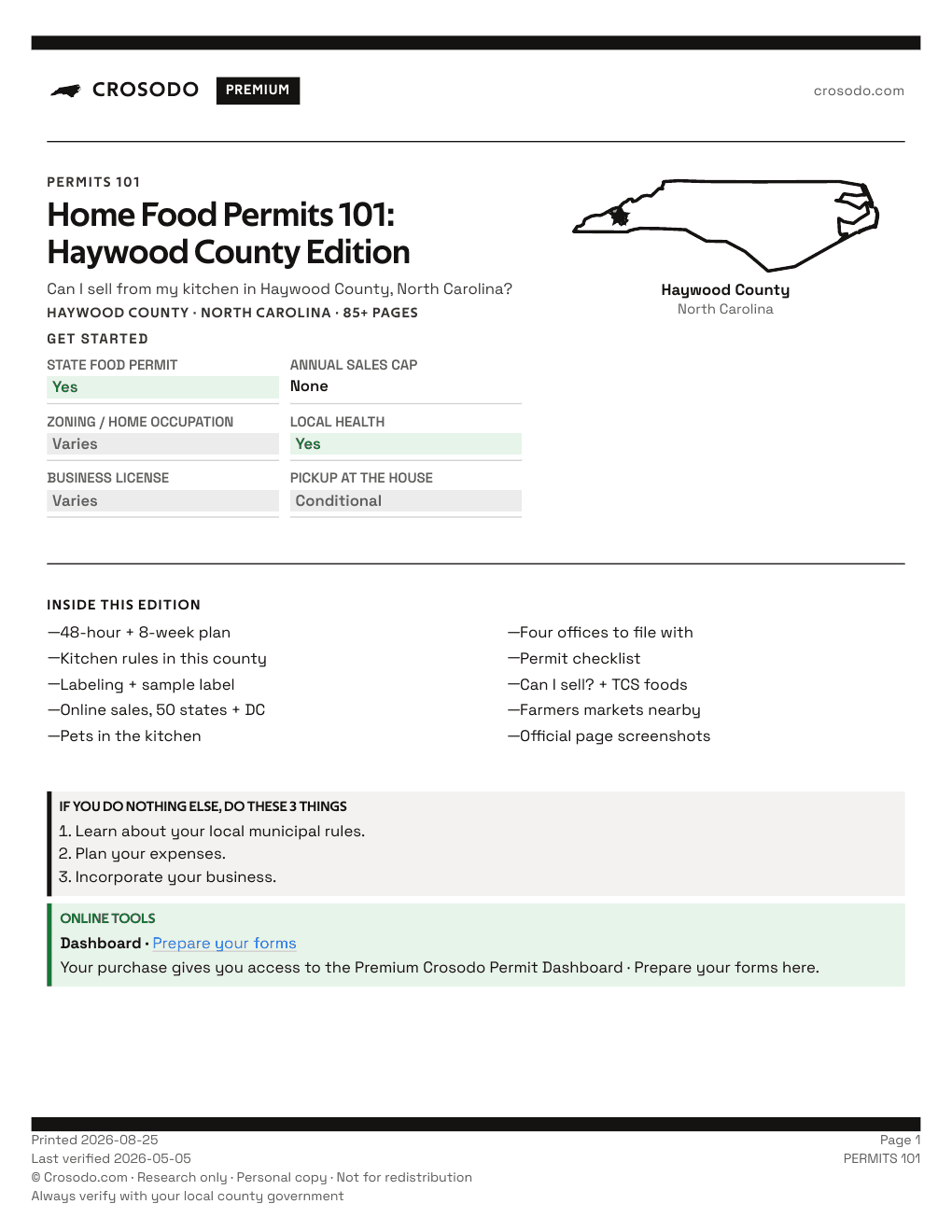 Permit Guide 101 cover for Haywood County