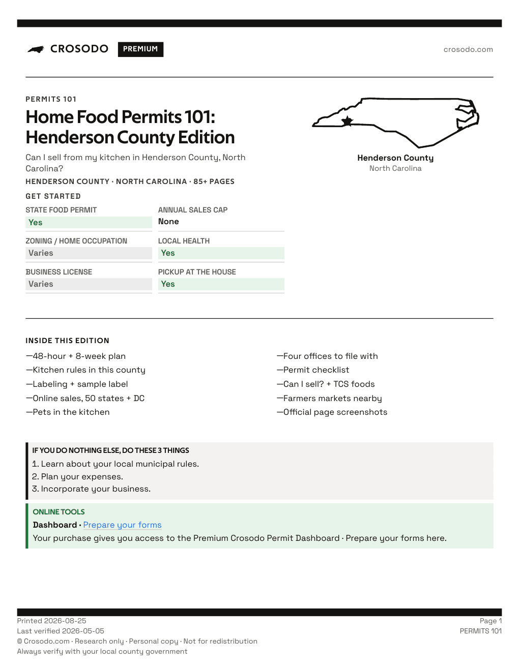 Permit Guide 101 cover for Henderson County