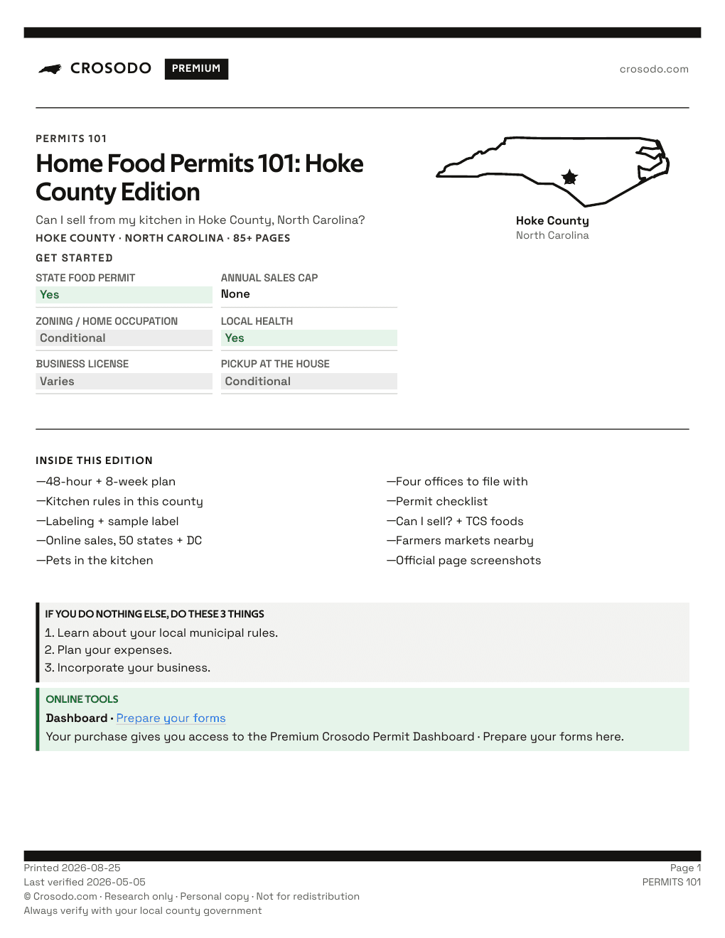 Permit Guide 101 cover for Hoke County