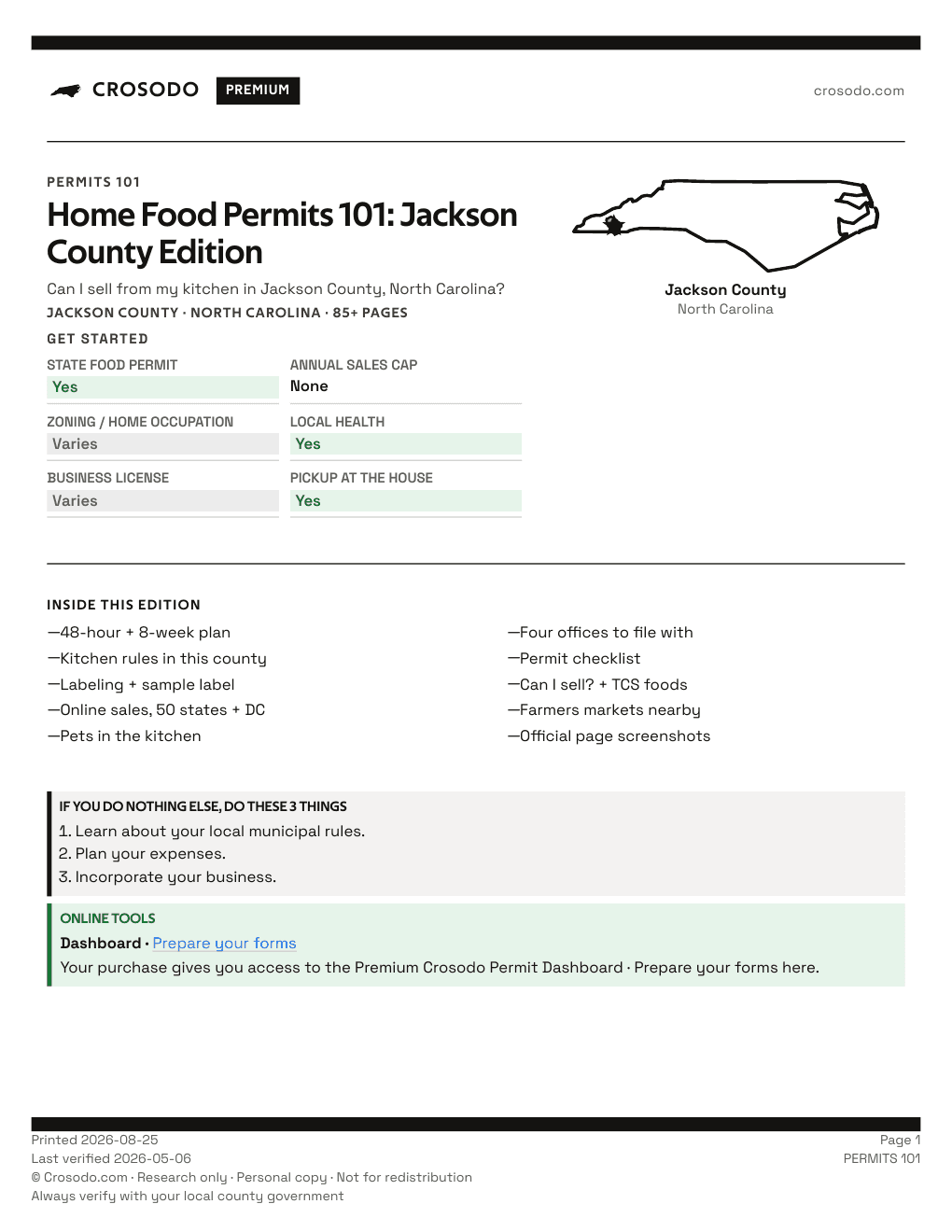 Permit Guide 101 cover for Jackson County