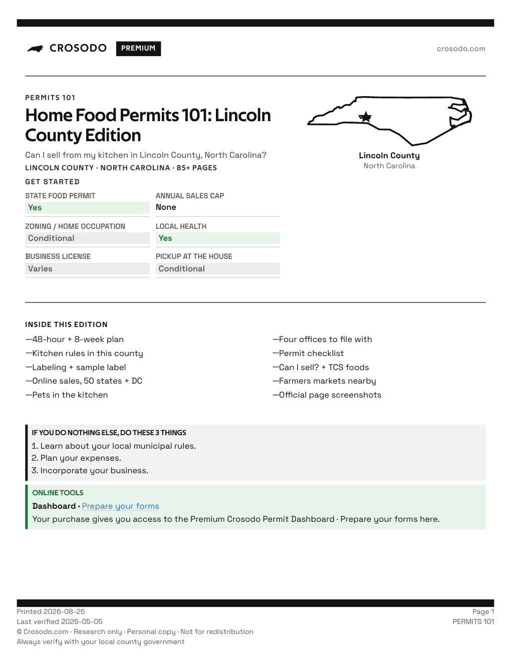 Permit Guide 101 cover for Lincoln County
