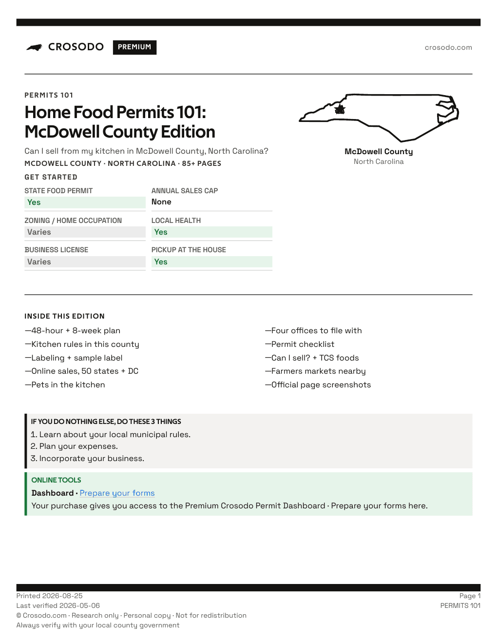 Permit Guide 101 cover for McDowell County