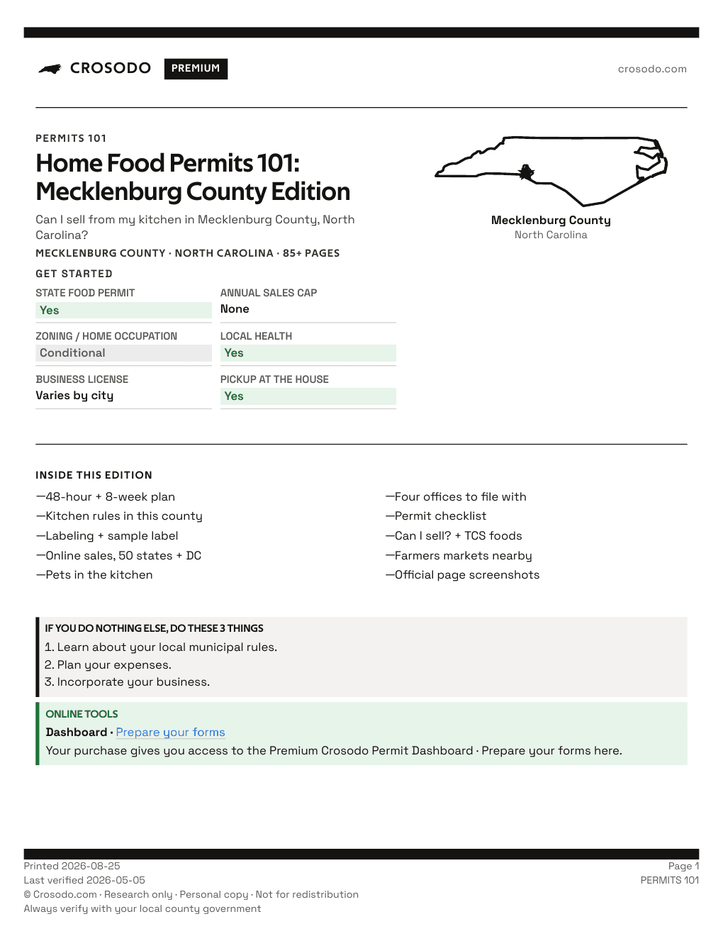 Permit Guide 101 cover for Mecklenburg County
