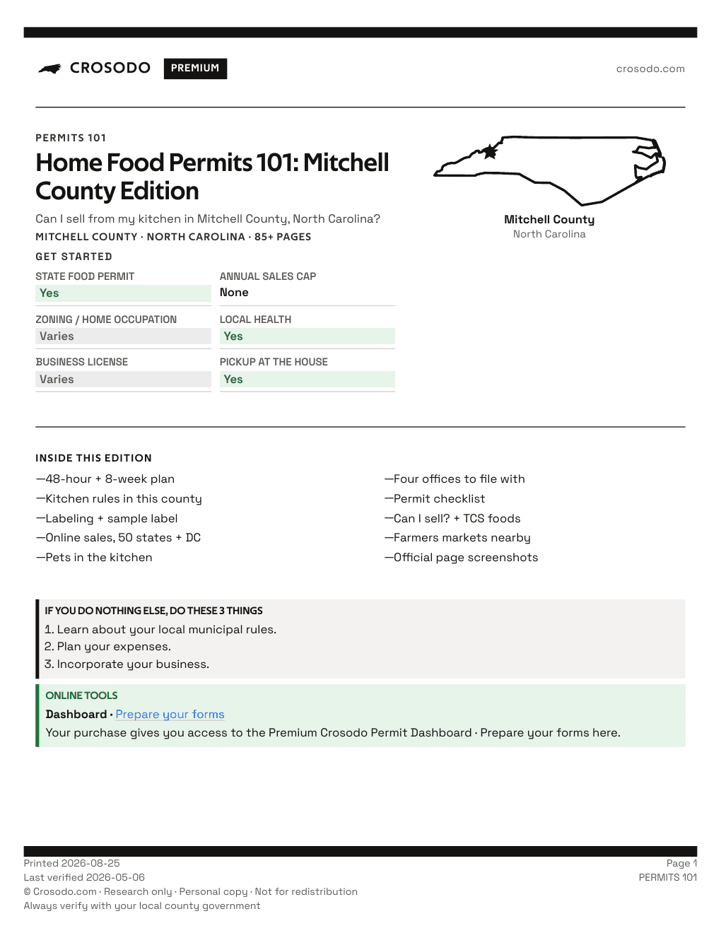 Permit Guide 101 cover for Mitchell County