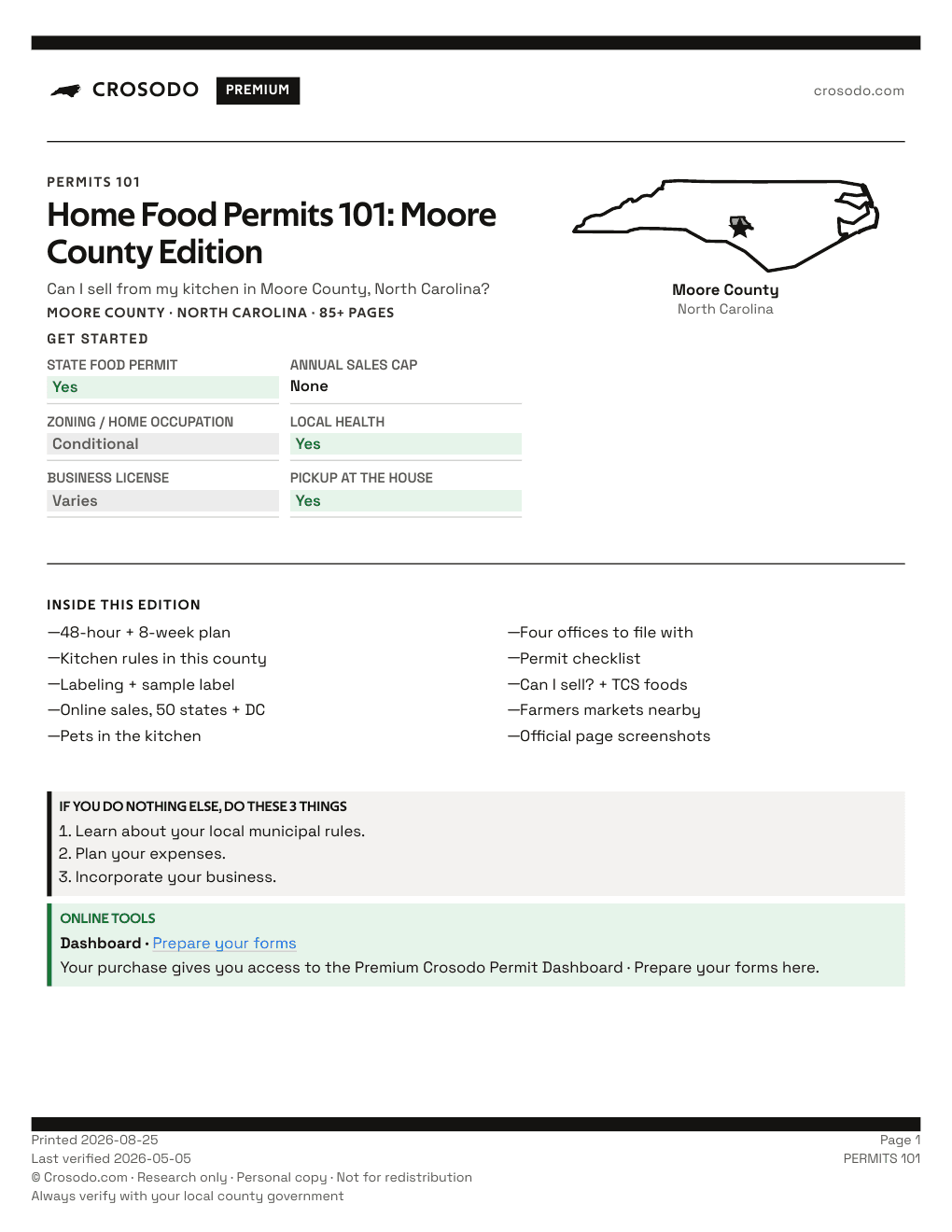 Permit Guide 101 cover for Moore County