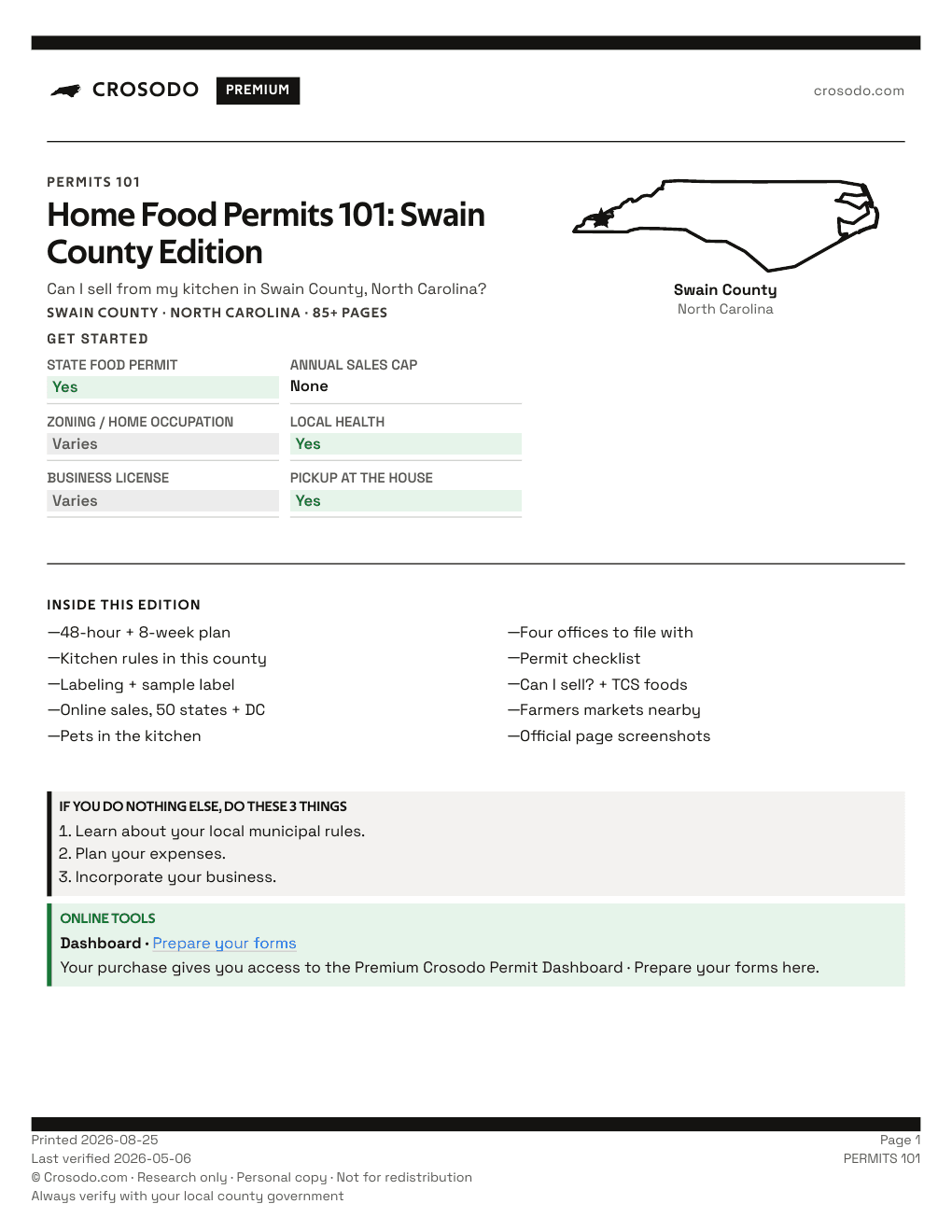 Permit Guide 101 cover for Swain County