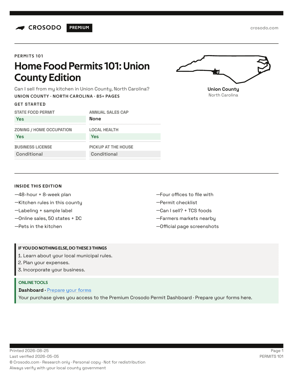 Permit Guide 101 cover for Union County