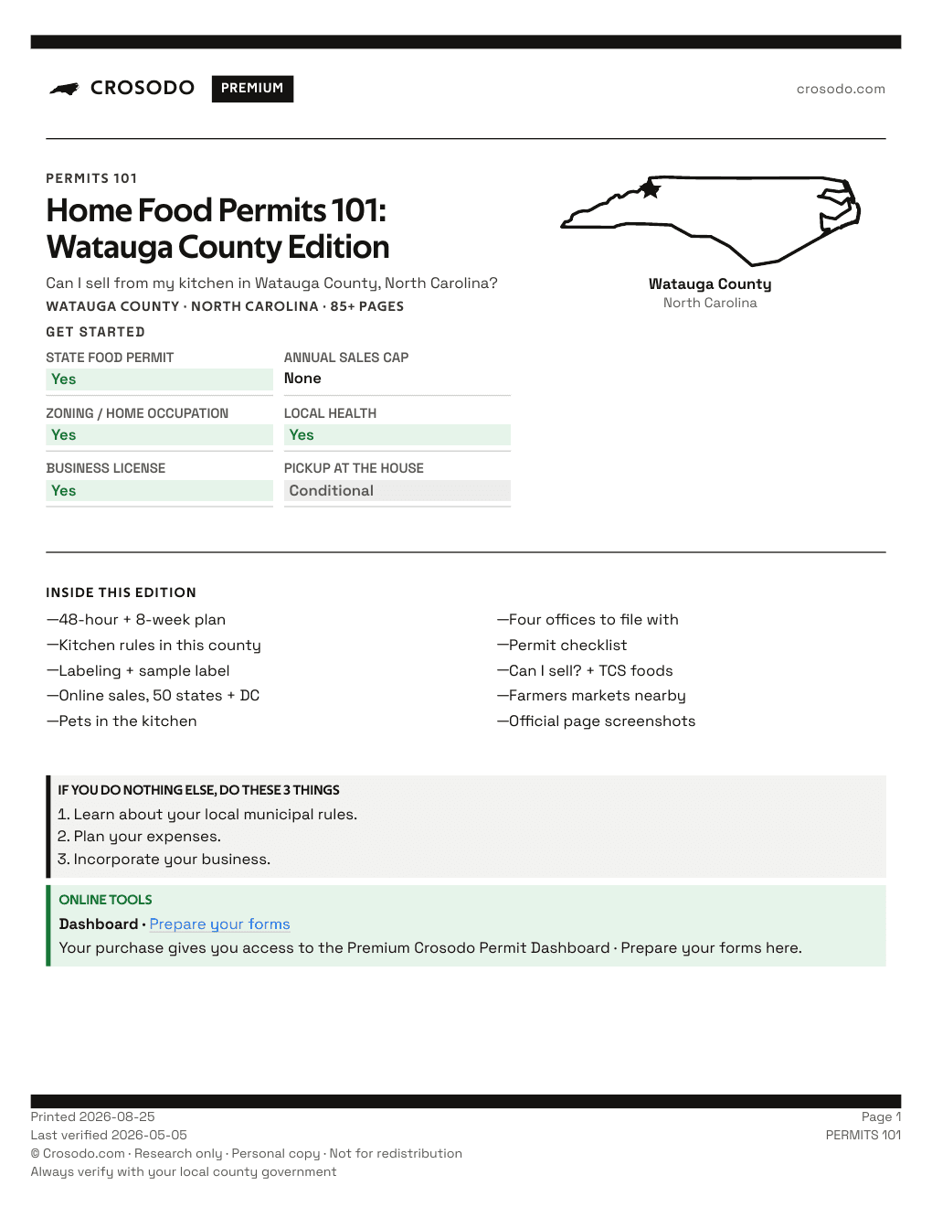 Permit Guide 101 cover for Watauga County