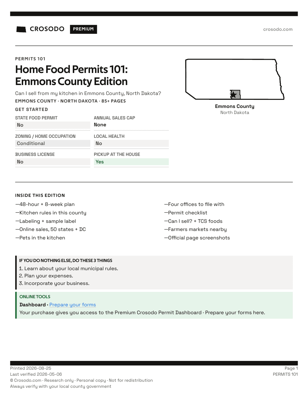 Permit Guide 101 cover for Emmons County