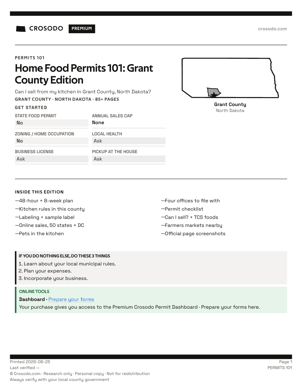 Permit Guide 101 cover for Grant County