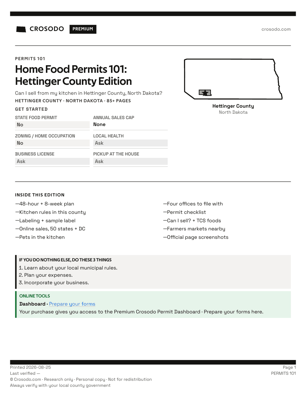 Permit Guide 101 cover for Hettinger County