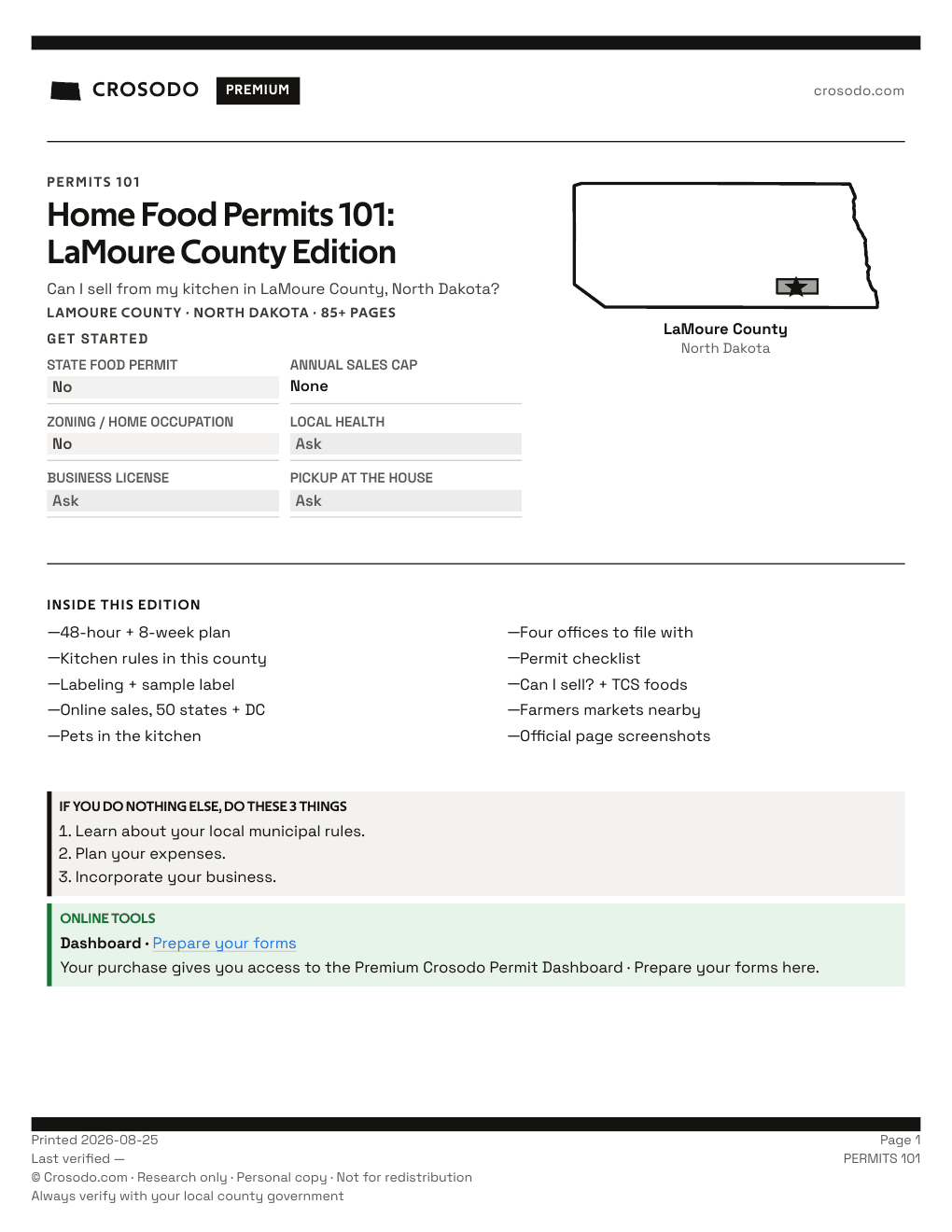Permit Guide 101 cover for LaMoure County