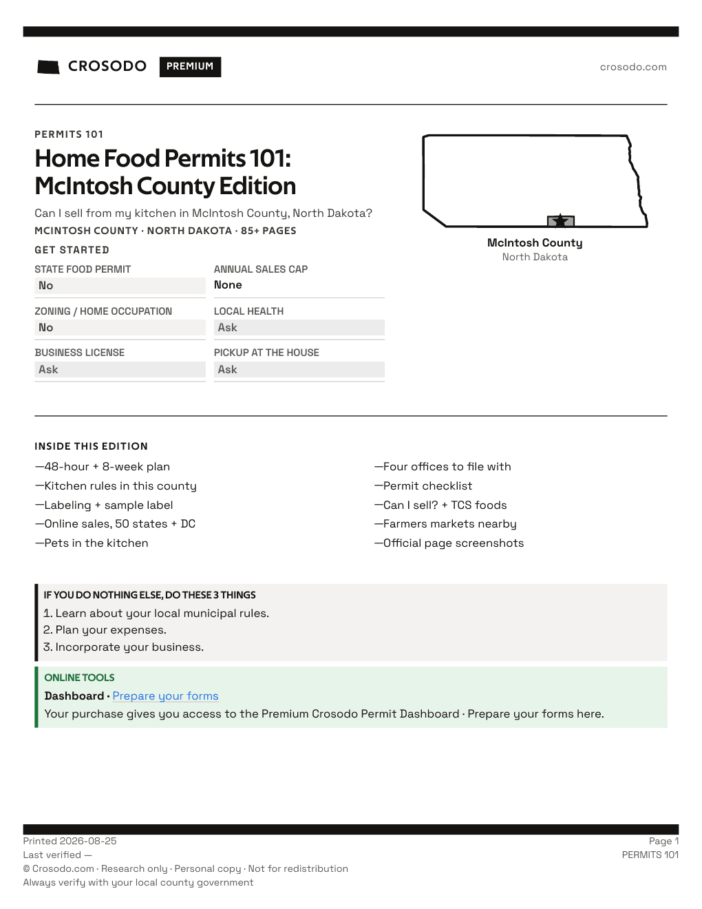 Permit Guide 101 cover for McIntosh County
