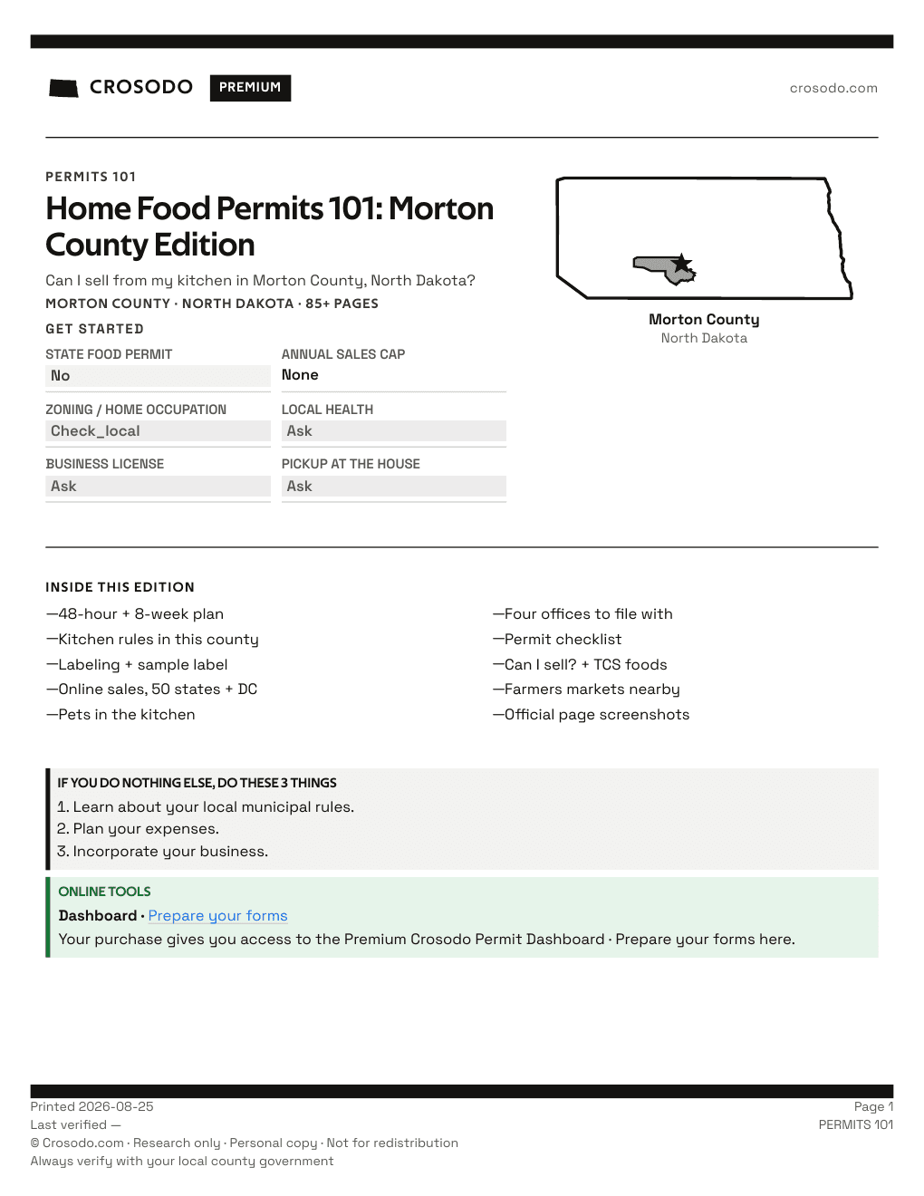 Permit Guide 101 cover for Morton County