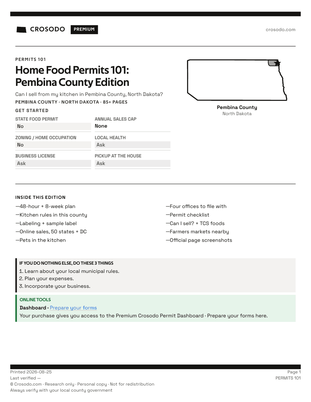 Permit Guide 101 cover for Pembina County