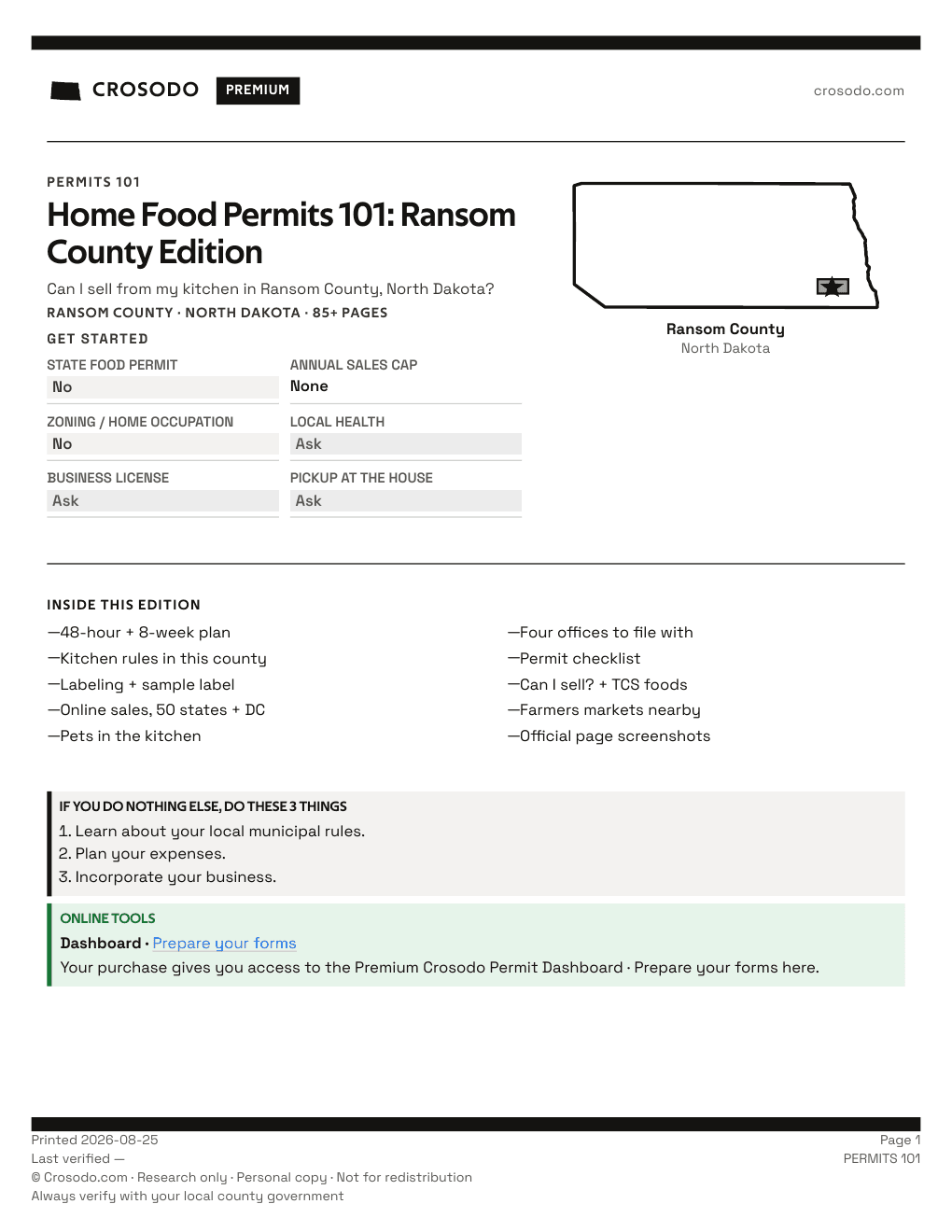 Permit Guide 101 cover for Ransom County