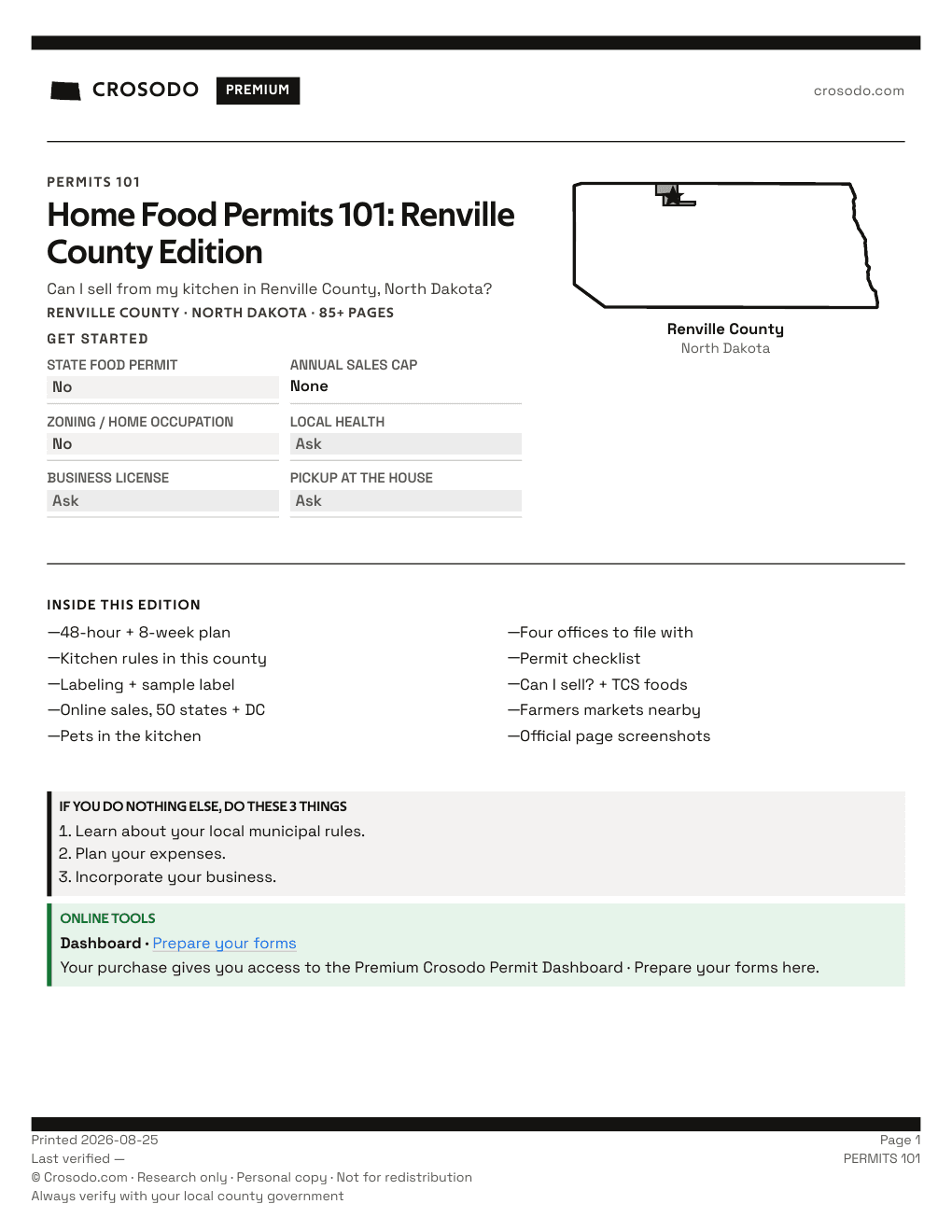 Permit Guide 101 cover for Renville County