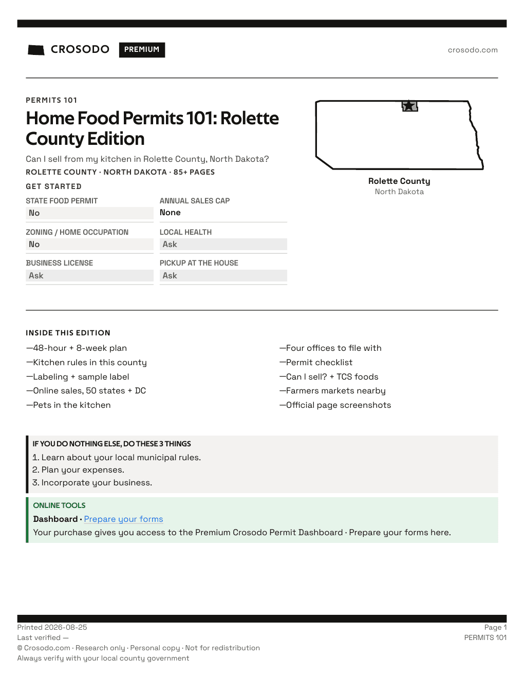 Permit Guide 101 cover for Rolette County