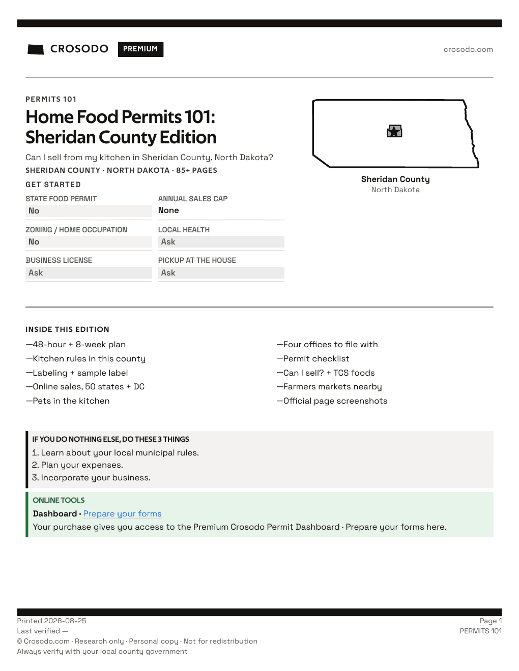 Permit Guide 101 cover for Sheridan County
