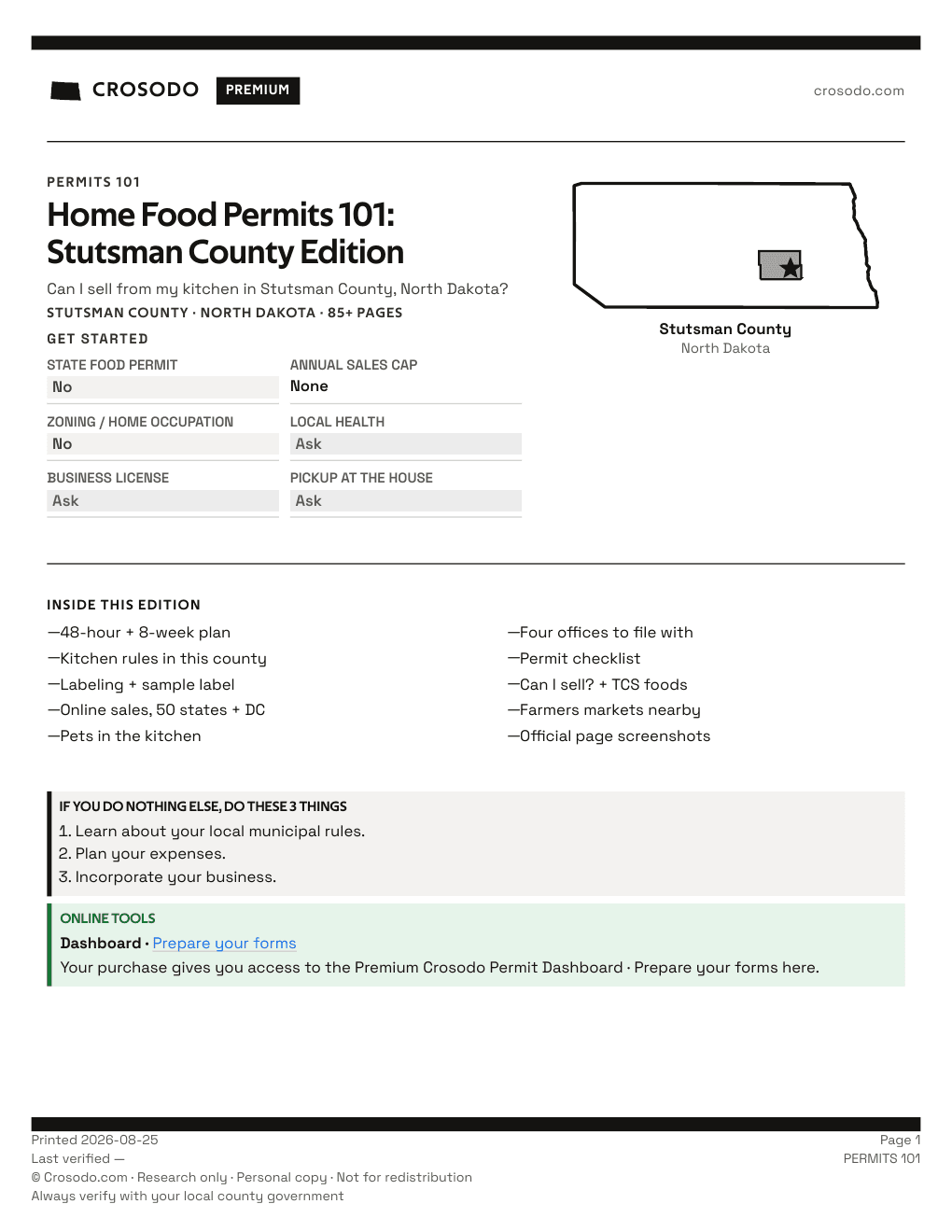 Permit Guide 101 cover for Stutsman County