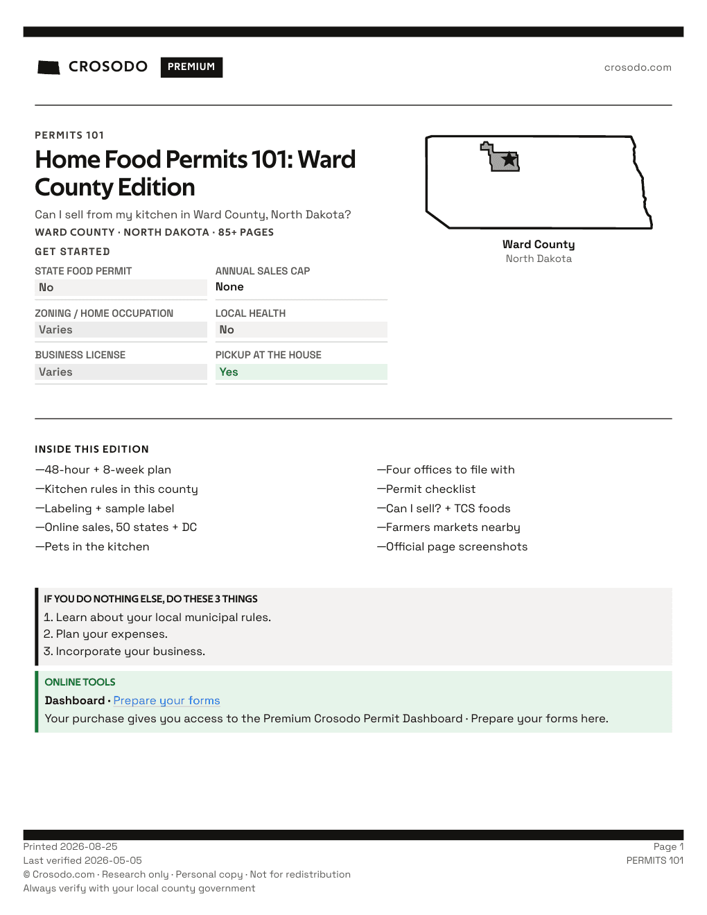 Permit Guide 101 cover for Ward County