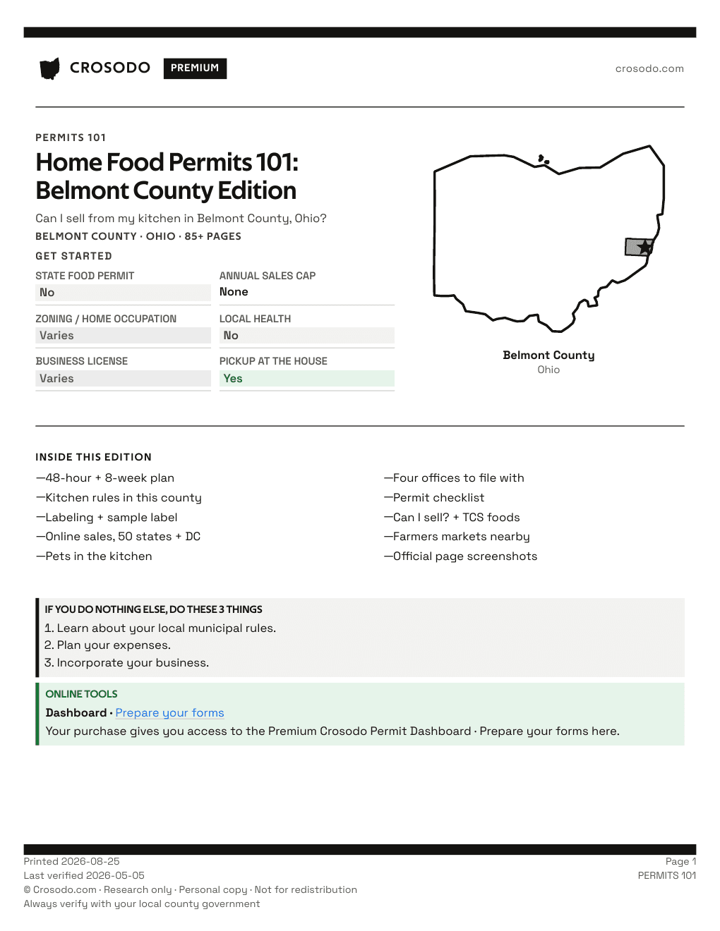 Permit Guide 101 cover for Belmont County