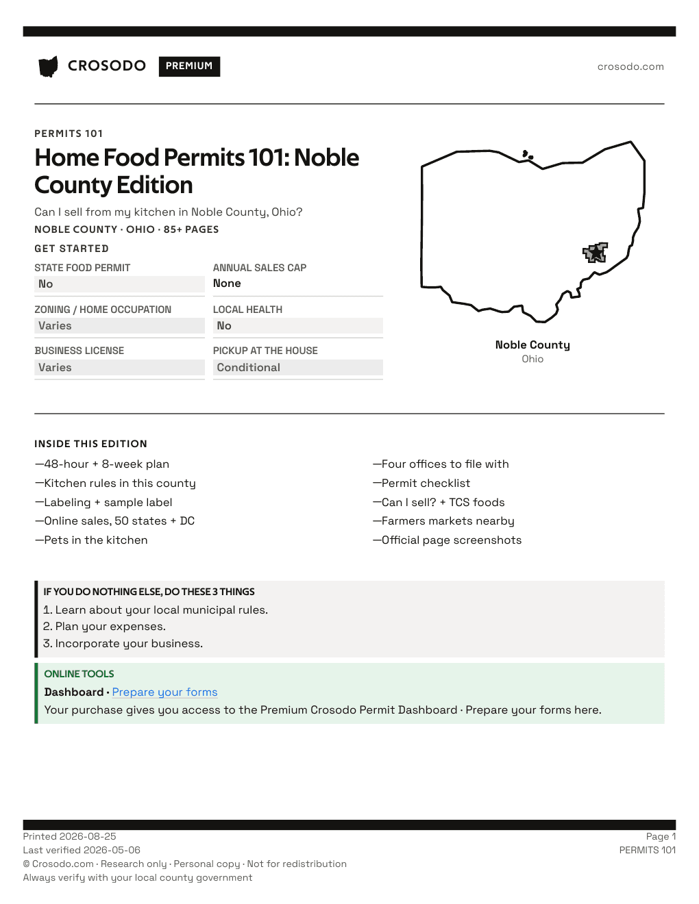 Permit Guide cover for Noble County