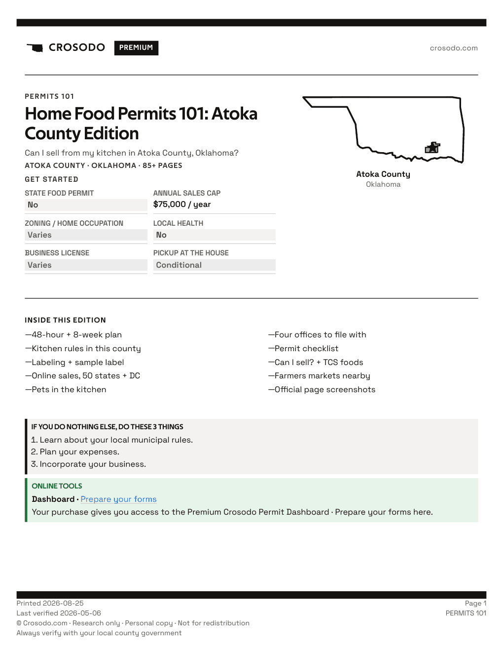 Permit Guide 101 cover for Atoka County
