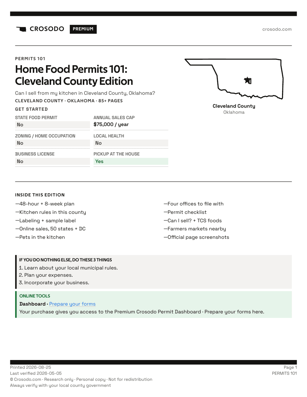 Permit Guide 101 cover for Cleveland County