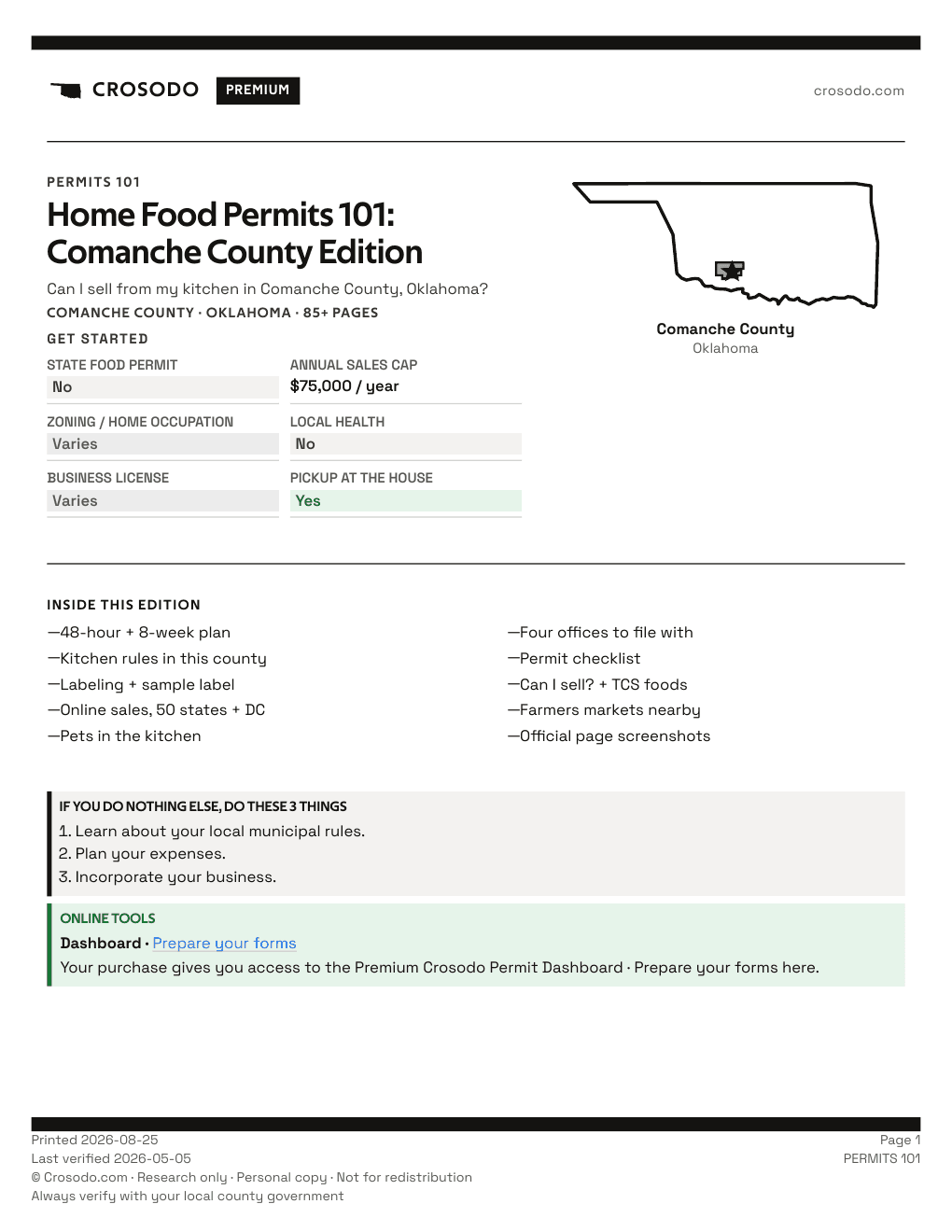 Permit Guide 101 cover for Comanche County