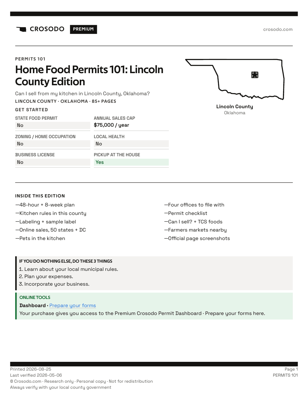 Permit Guide 101 cover for Lincoln County