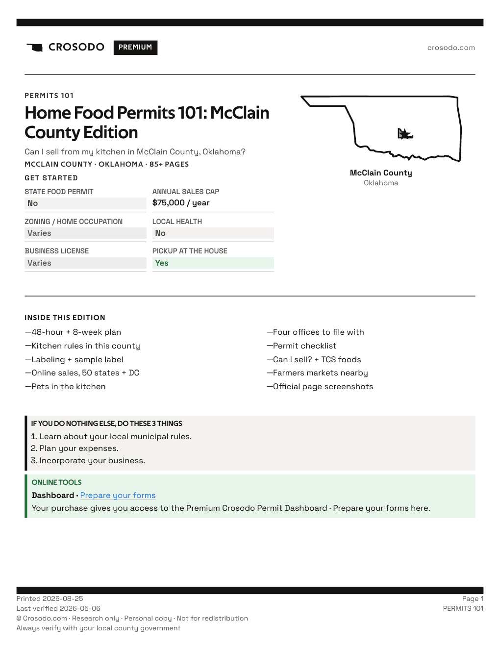 Permit Guide 101 cover for McClain County