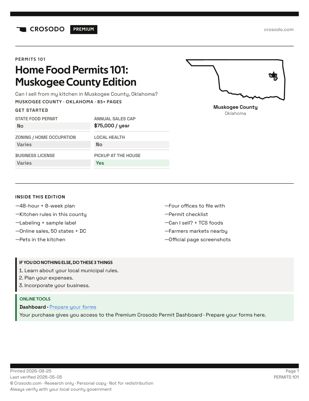 Permit Guide 101 cover for Muskogee County