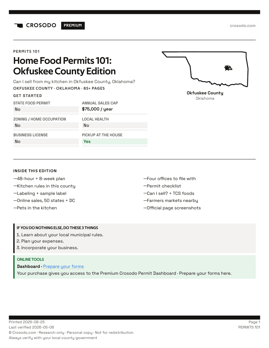 Permit Guide 101 cover for Okfuskee County