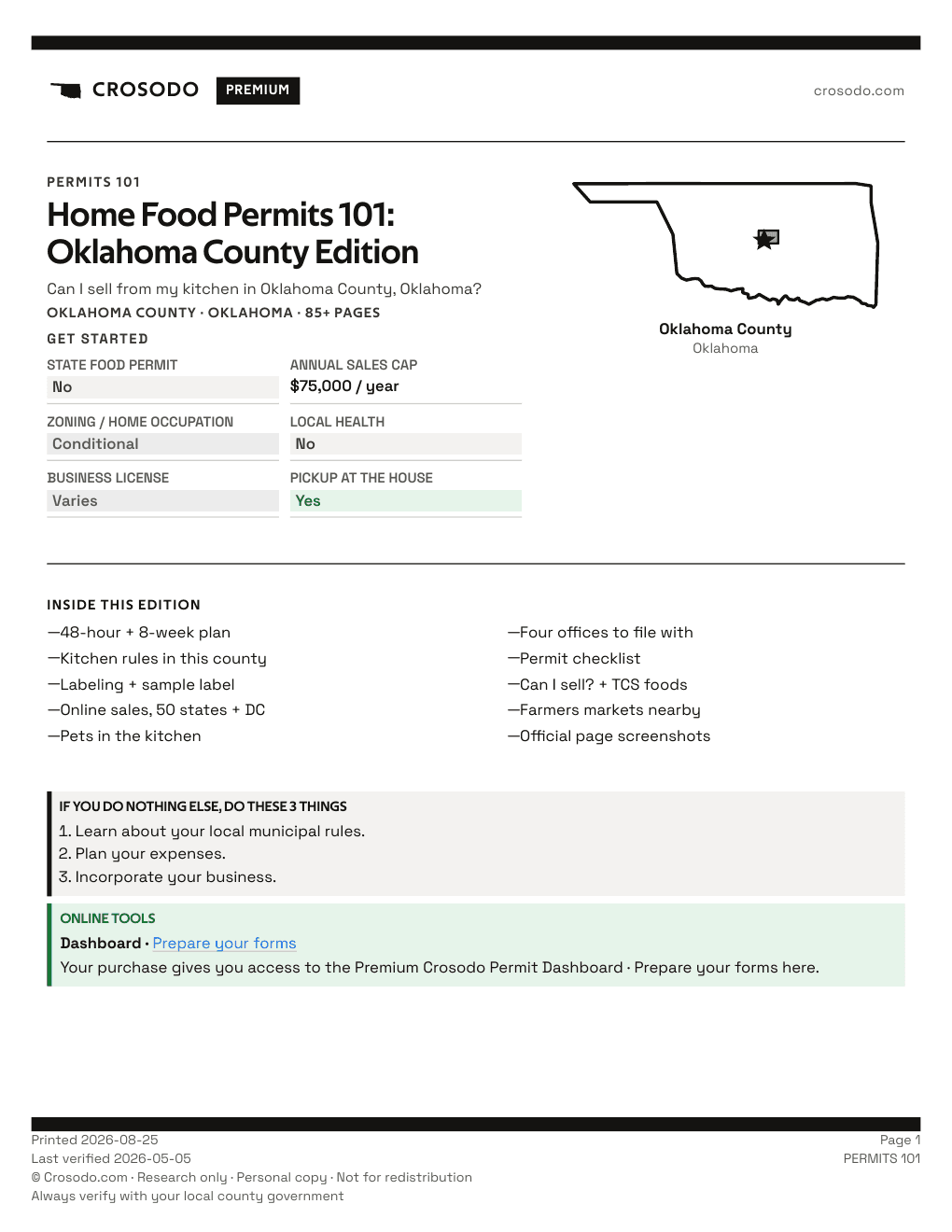 Permit Guide 101 cover for Oklahoma County