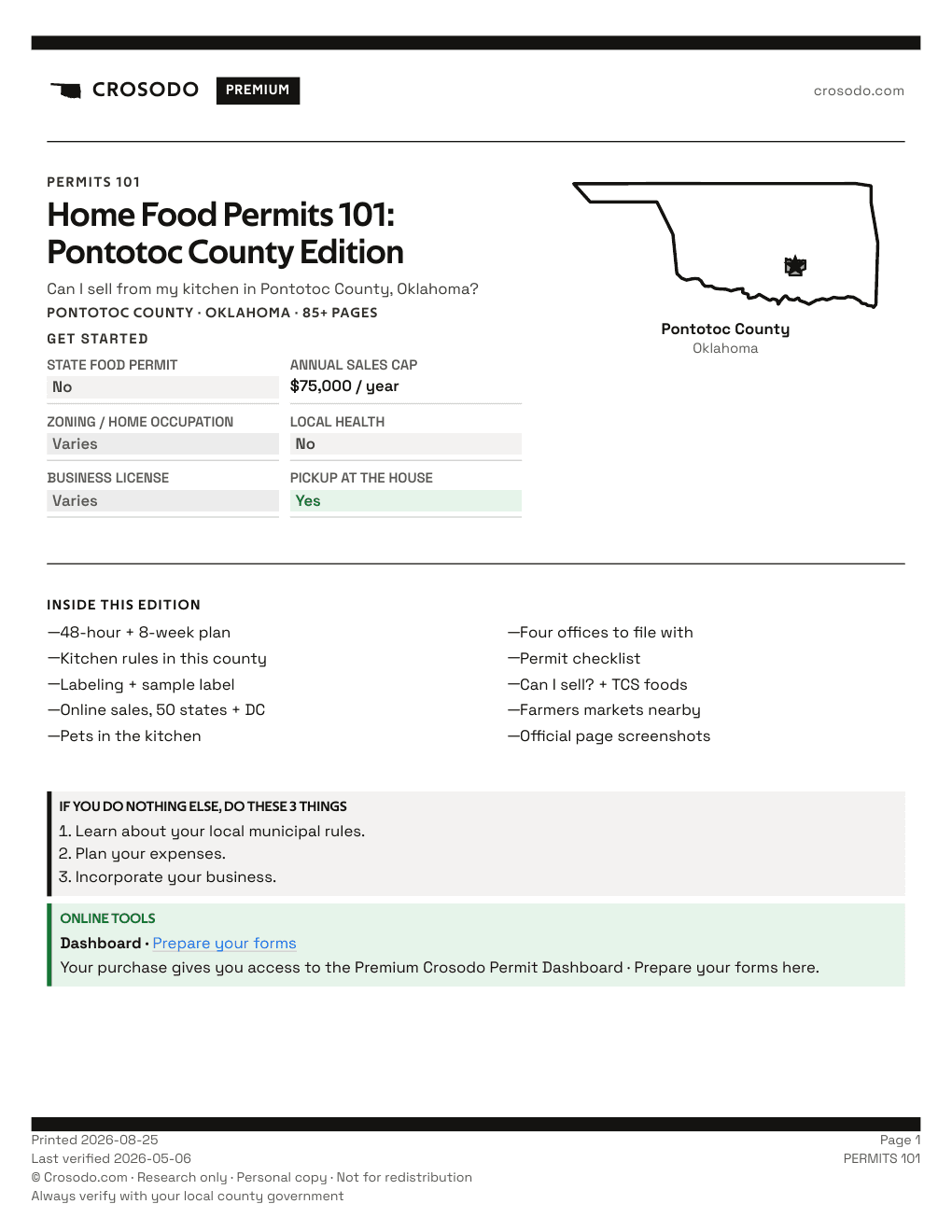 Permit Guide 101 cover for Pontotoc County