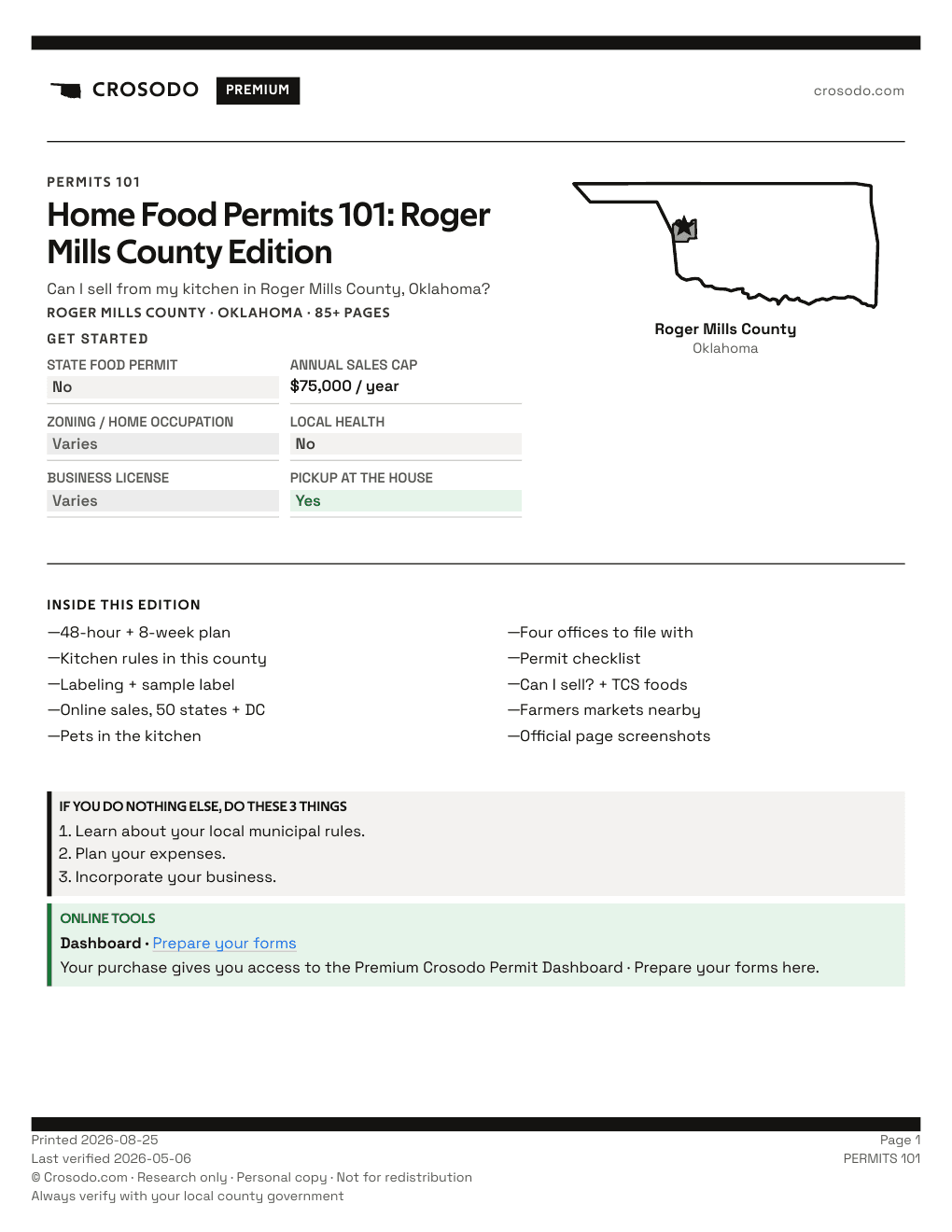 Permit Guide 101 cover for Roger Mills County