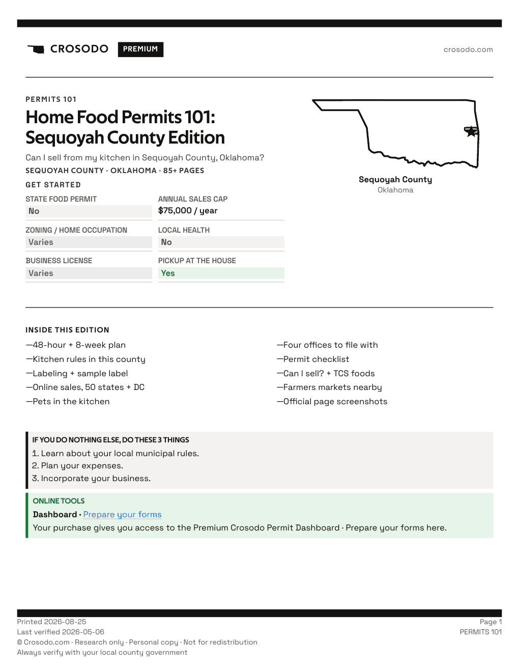 Permit Guide 101 cover for Sequoyah County