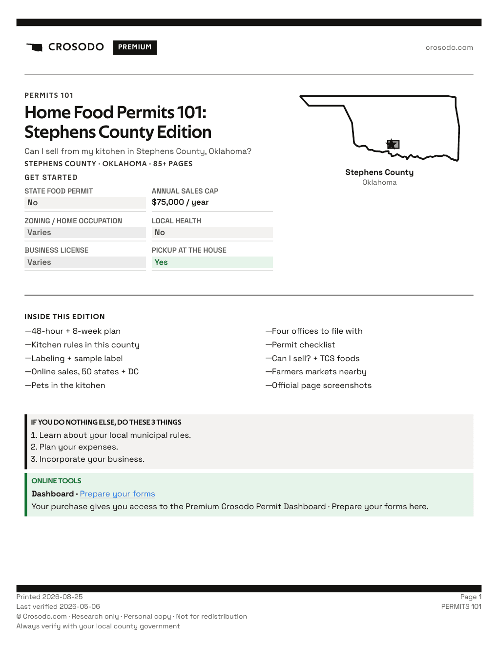 Permit Guide 101 cover for Stephens County