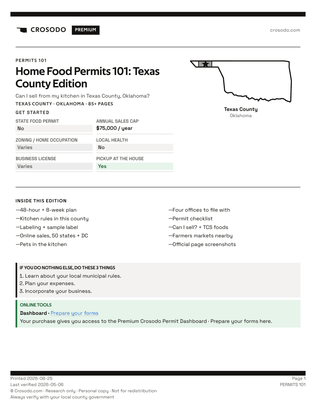 Permit Guide 101 cover for Texas County