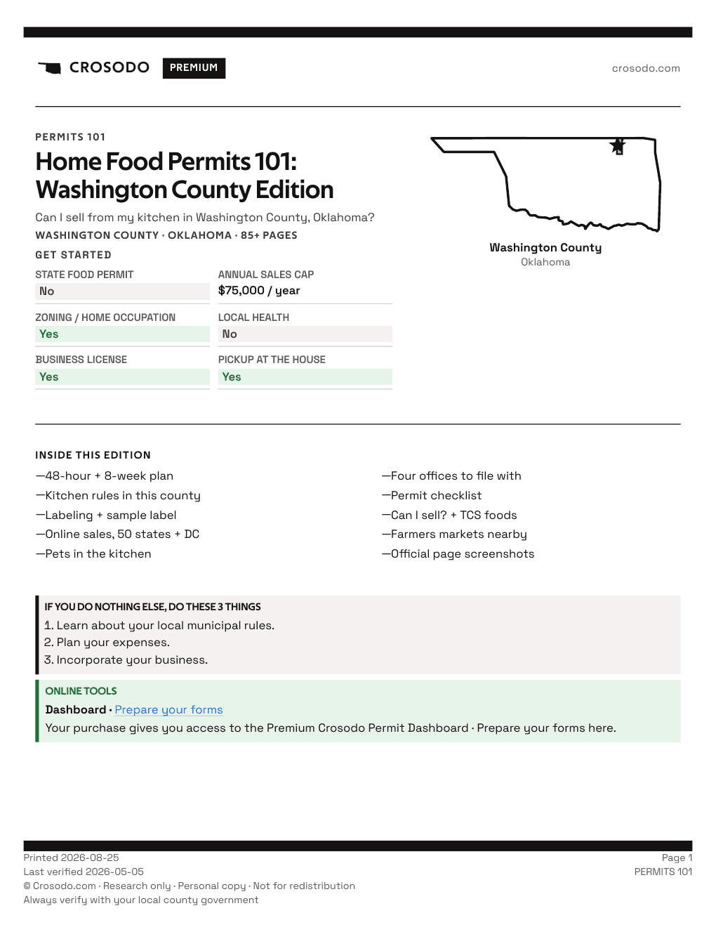 Permit Guide 101 cover for Washington County