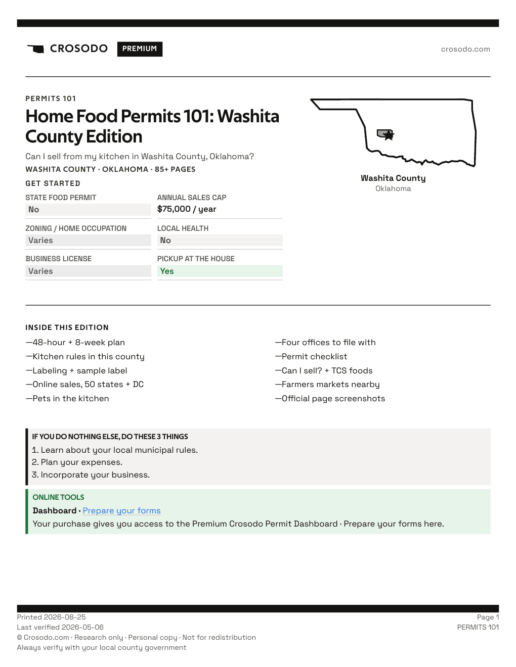 Permit Guide 101 cover for Washita County