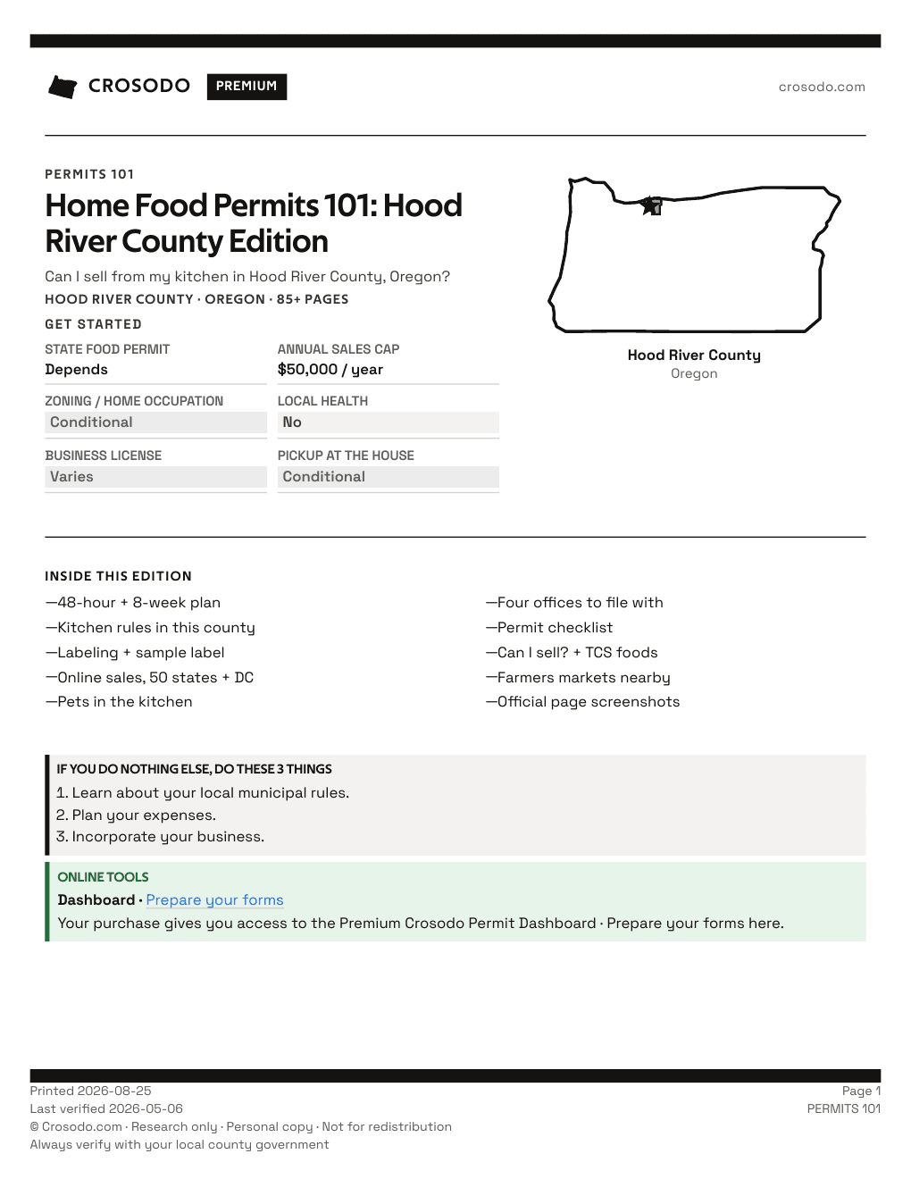 Permit Guide 101 cover for Hood River County