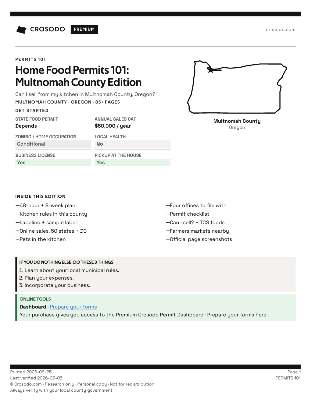 Permit Guide 101 cover for Multnomah County